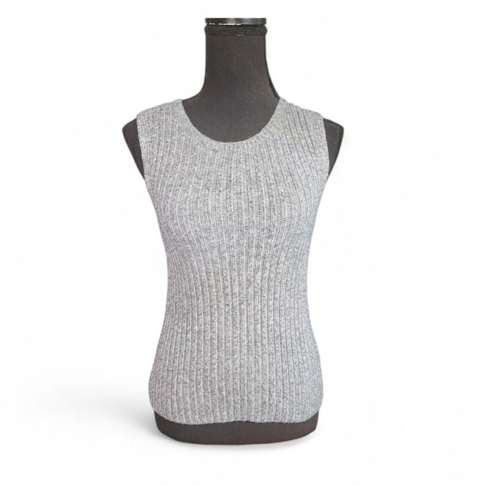 Sonoma Goods For Life Ribbed Sleeveless Knit Top in Heather Gray Size Small